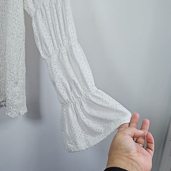 Grace+Karma Smocked Top size XL White Prairie Milk Maid Boho Fairy Coquette - Picture 4 of 10